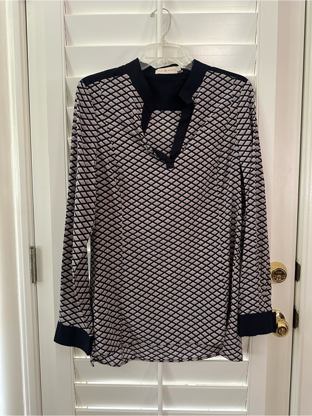 Tory Burch Black Tee with Orange Logo Tag